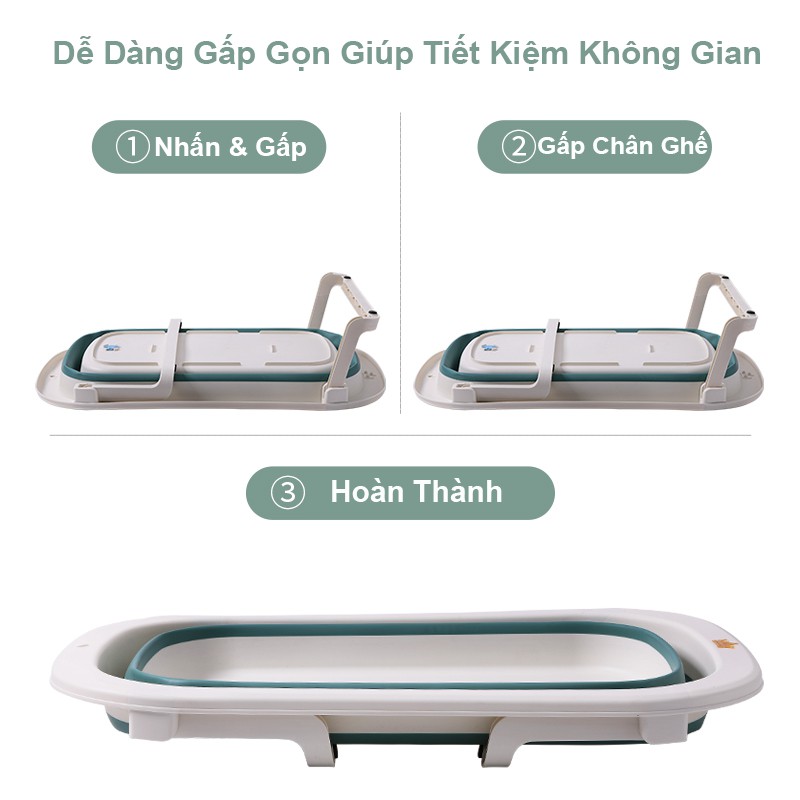 [Mã MKBC166 giảm 100K đơn 1tr3] Chậu Tắm Belly Baby Gấp Gọn Thông Minh Cho Bé SIZE TO ( HÀNG CAO CẤP )