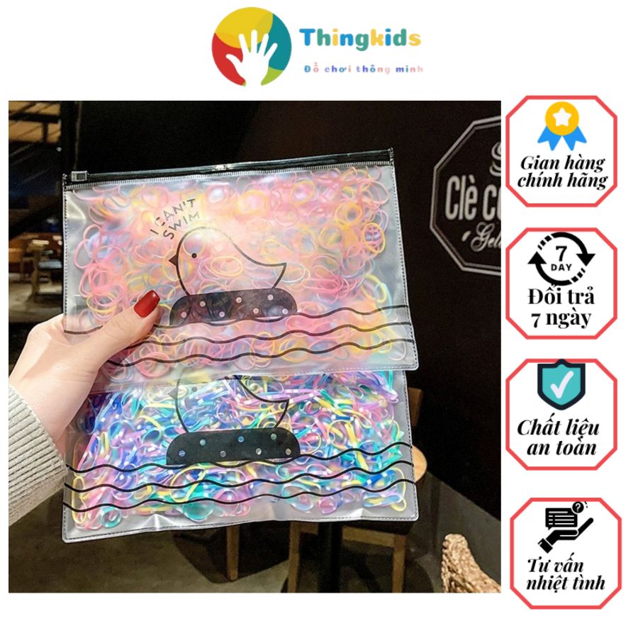 Túi Chun Buộc Tóc Phong Cách Hàn Quốc Set 500 Sợi - Thingkids