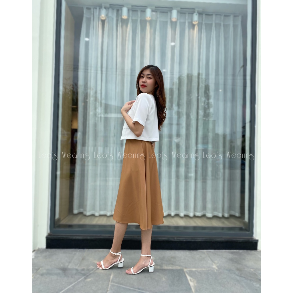 Váy 2 Dây Bản To dáng Xòe Mix Áo Khoác Vest Lửng Croptop LEOSWEARING N43 | BigBuy360 - bigbuy360.vn