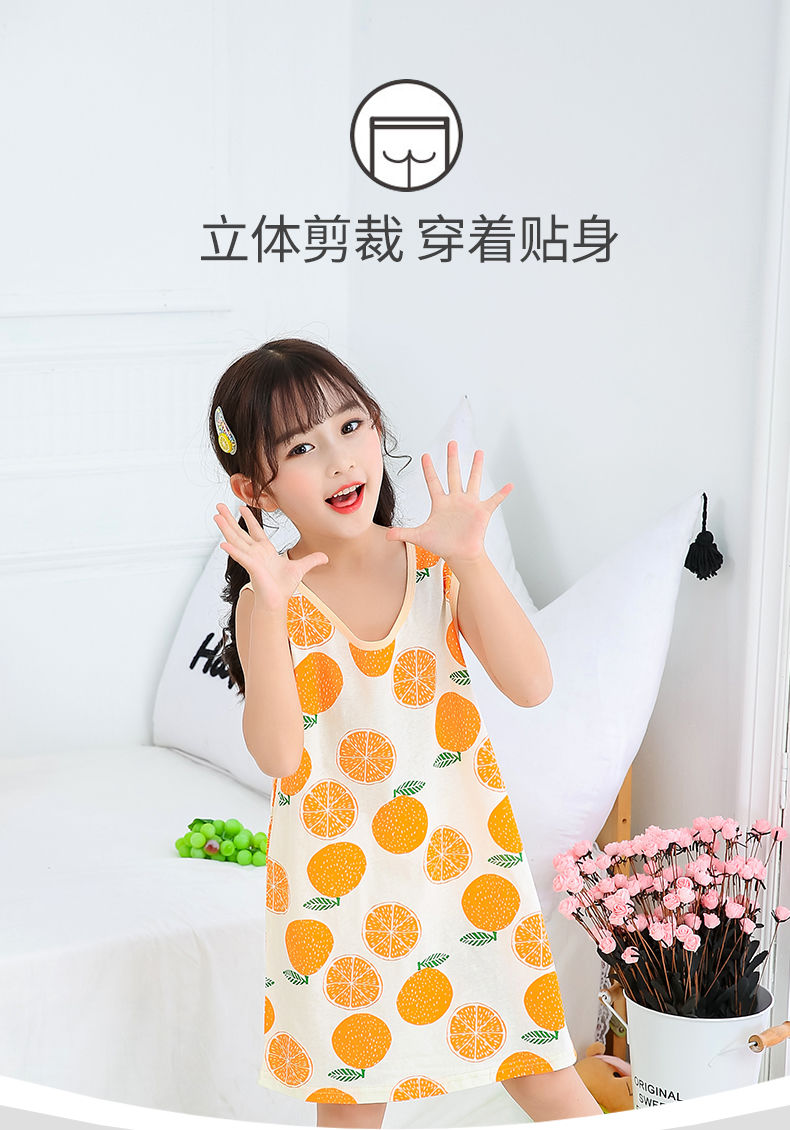 Đầm Ngủ Hai Dây Chất Liệu Cotton Mỏng Dành Cho Bé Gái