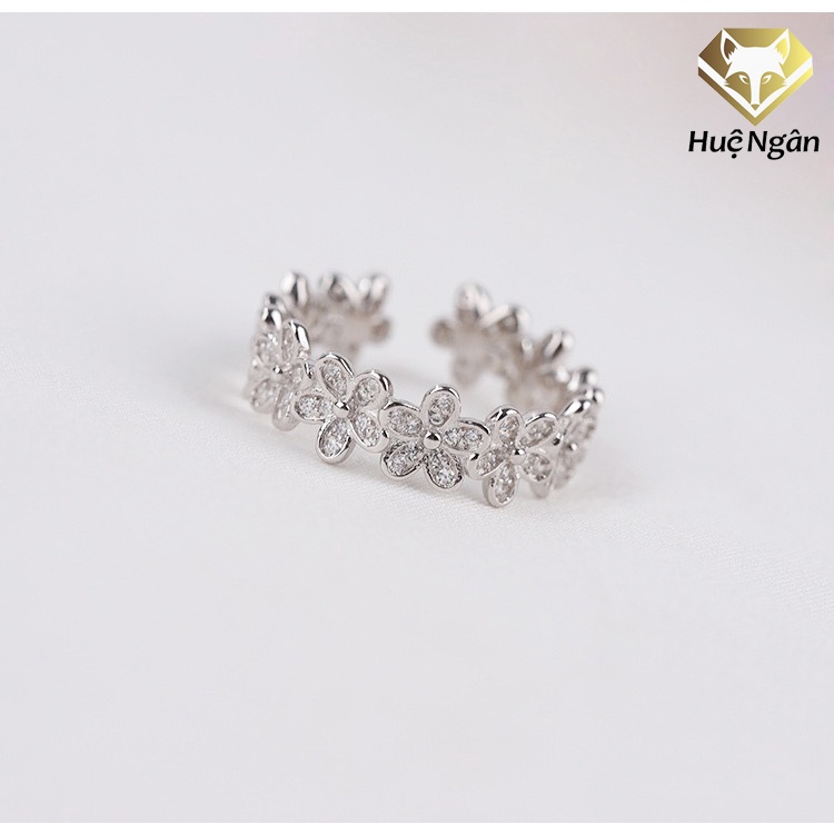Nhẫn bạc 925 Huệ Ngân - Bông hoa free size RR1807