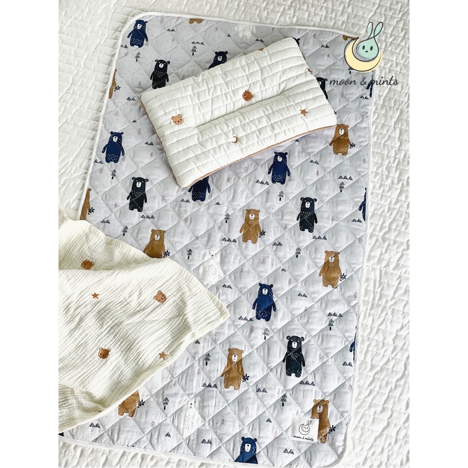 Tấm lót chống thấm cao cấp Cotton Satin Hàn Quốc 4 lớp cho bé