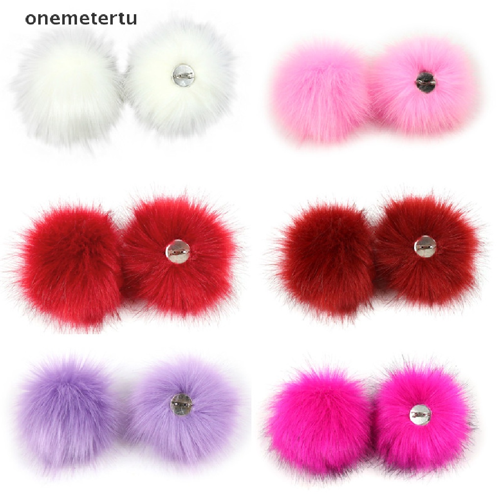 Mũ Lông Cáo Giả Kèm Quả Cầu Bông Có Thể Tháo Rời