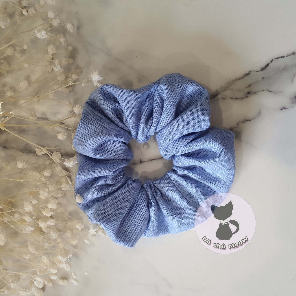 Scrunchies Linen - Đồ Cột Tóc Vintage - Dây Cột Tóc Tông Màu Nhẹ Nhàng