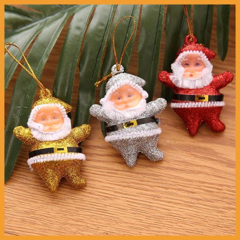 Set 6 Búp Bê Mini Treo Trang Trí Cây Thông Giáng Sinh / Năm Mới Hình Ông Già Noel