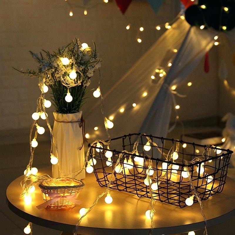 Đèn led dùng pin cherry ball 3m 20 bóng có nháy trang trí ngoài trời, trang trí phòng ngủ, đèn cắm trại