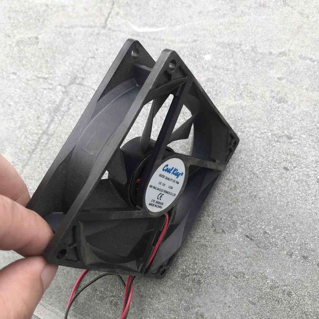 Quạt máy hàn - quạt thông gió bằng nhựa 12v kích thước 9x9 và 12x12