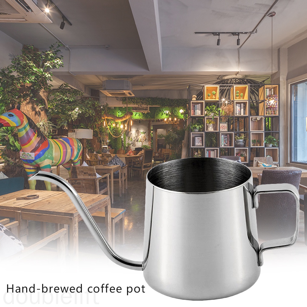 Stainless Steel Coffee Pot Gooseneck Drip Coffee Pot Kettle Teapot for Cafe House Home 250ml doublelift store