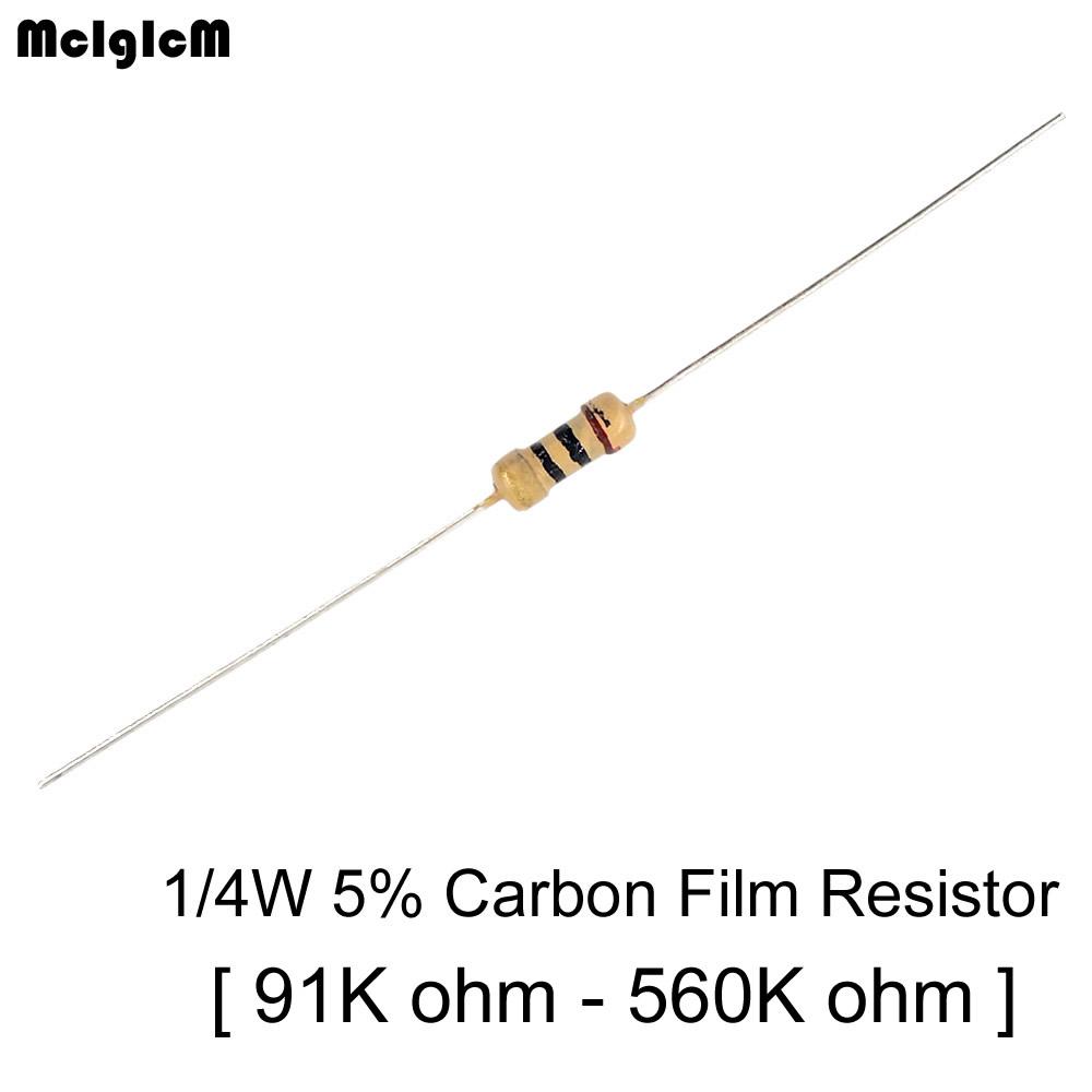 1000 điện trở cho karbon 91k Ohm - 560k Ohm 1 / 4W 100K 110k 120k Ohm 120k Ohm 150k Ohm