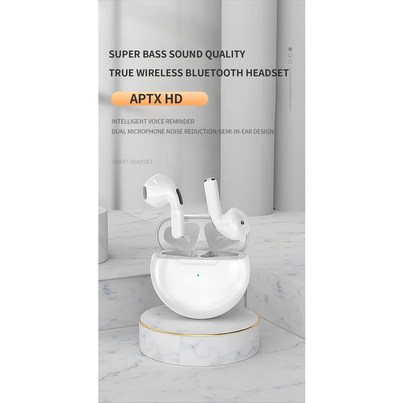 Tai Nghe Bluetooth 5.0 Không Dây Pro6 TWS Cảm Ứng Phong Cách Thể Thao Cho iPhone Xiaomi