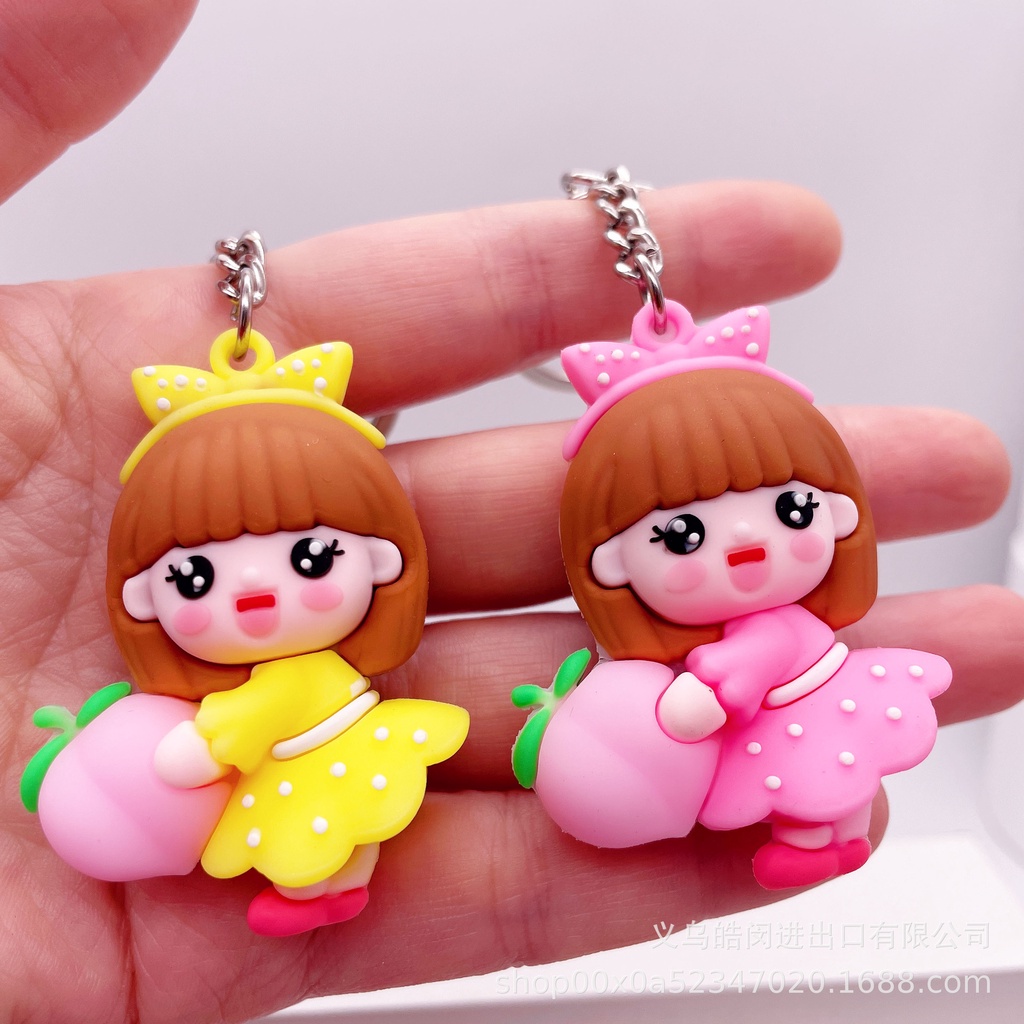 Móc Khóa Cô Gái cute, dễ thương cài vào Balo, chìa khóa xe máy, cặp sách