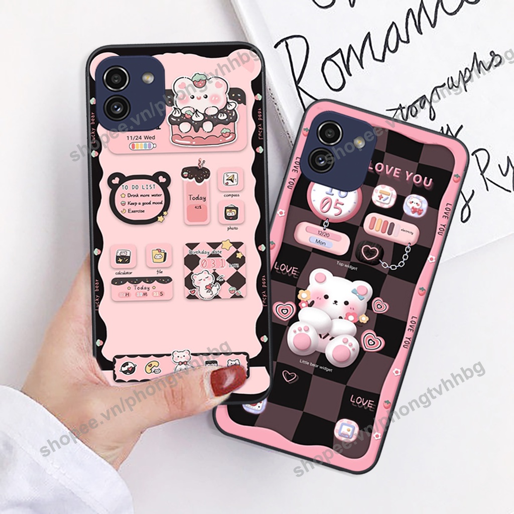 Ốp lưng Samsung A03 / A03 Core gấu/ thỏ trắng , đồng hồ dễ thương cute cực đẹp
