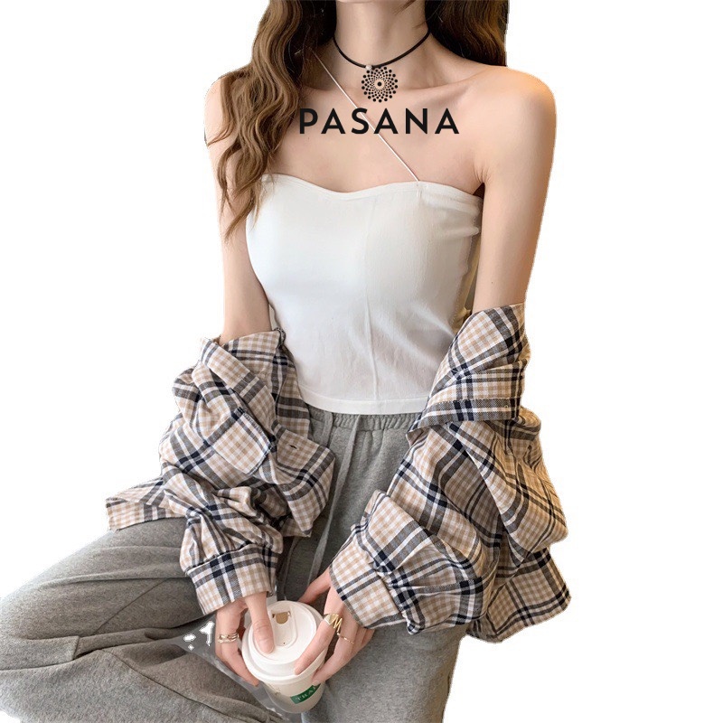 [Xả - dọn kho]Áo Bra ngực lót nữ quây 1 sợi bún chéo ngang có đệm ngực Pasana0090