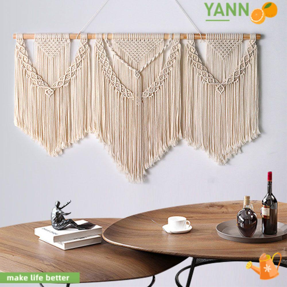 Thảm Treo Tường Cỡ Lớn Phối Tua Rua Phong Cách Boho Thời Trang|Dệt Tay