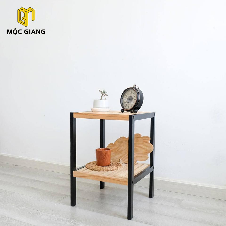 Kệ Vuông 2 Tầng Phối Màu Cực Đẹp - Chất Liệu Gỗ Thông Nhập Khẩu Nguyên Khối