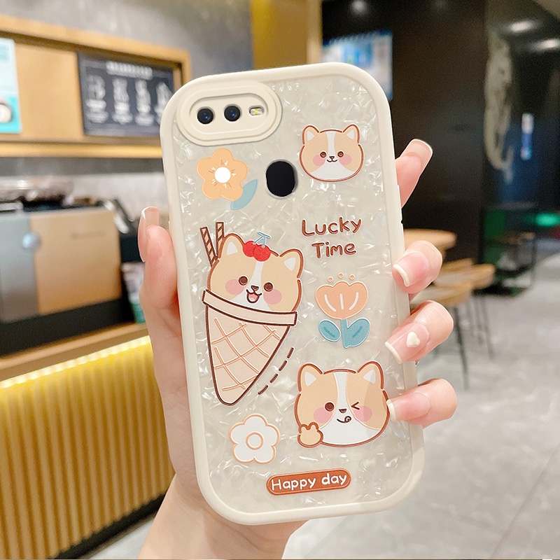 Casing Girls Gift Shell Pattern Cute Bear Mobile Phone Case Oppo A5s A7 A12 A31 2020 F9 Realme 2 Pro A5 2020 A9 2020 A53 2020 A3s Realme C1 A12e Shockproof Cover