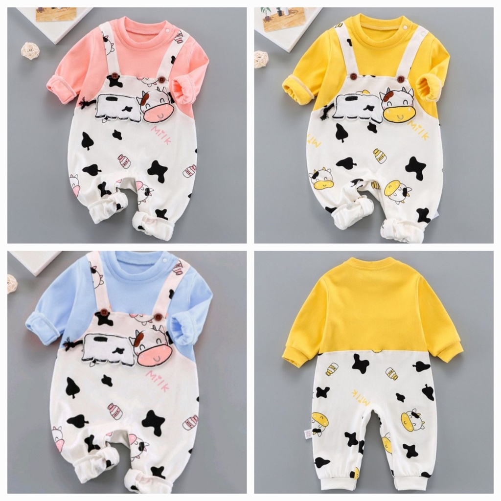Body yếm bò cho bé trai, bé gái Habi Fashion liền thân cho bé sơ sinh 3-13kg BD038