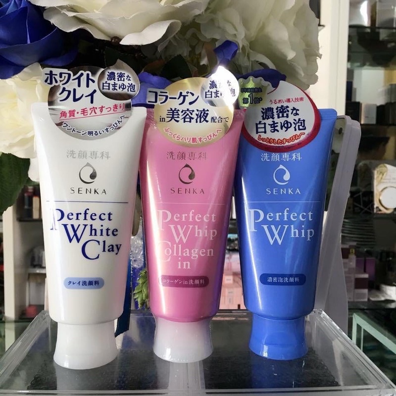 Sữa Rửa Mặt Tạo Bọt Chiết Xuất Tơ Tằm Trắng Senka Perfect Whip 120g Chính Hãng Nhật Bản