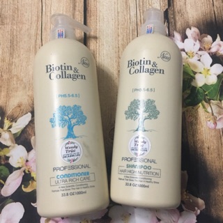 BỘ DẦU GỘI XẢ LÀM TÓC SUÔN MƯỢT PHỤC HỒI VÀ KÍCH THÍCH MỌC TÓC BIOTIN VÀ COLLAGEN 1000ML X 2