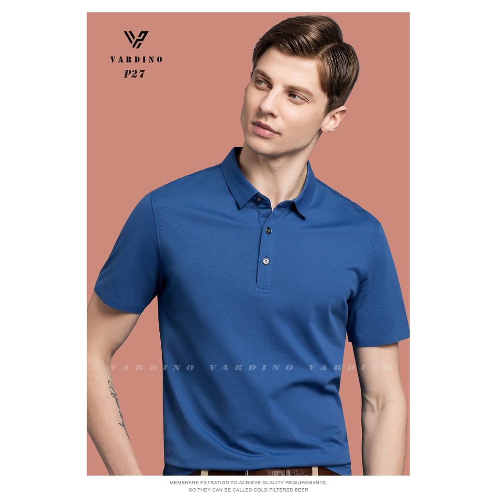 Áo phông, áo thun trơn nam cao cấp polo VARDINO cổ bẻ cotton, không nhăn, không phai thấm hút cao cấp trung niên mới p31 | BigBuy360 - bigbuy360.vn