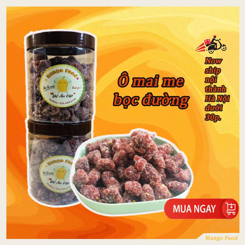 Ô mai kẹo me bọc đường chua chua cay cay Mango Food, đồ ăn vặt Hà Nội