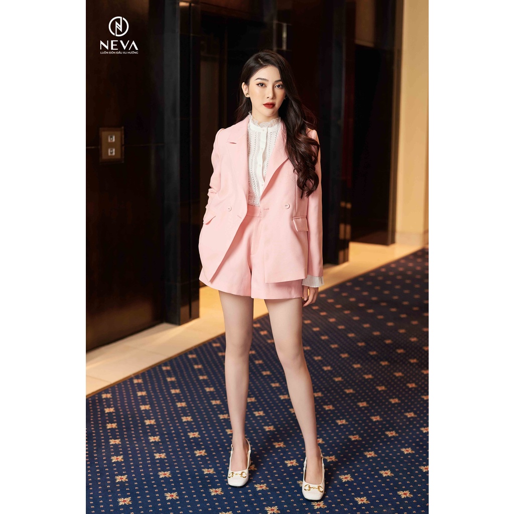 Áo Blazer Nữ Neva Dáng Suông Hồng W620418t021