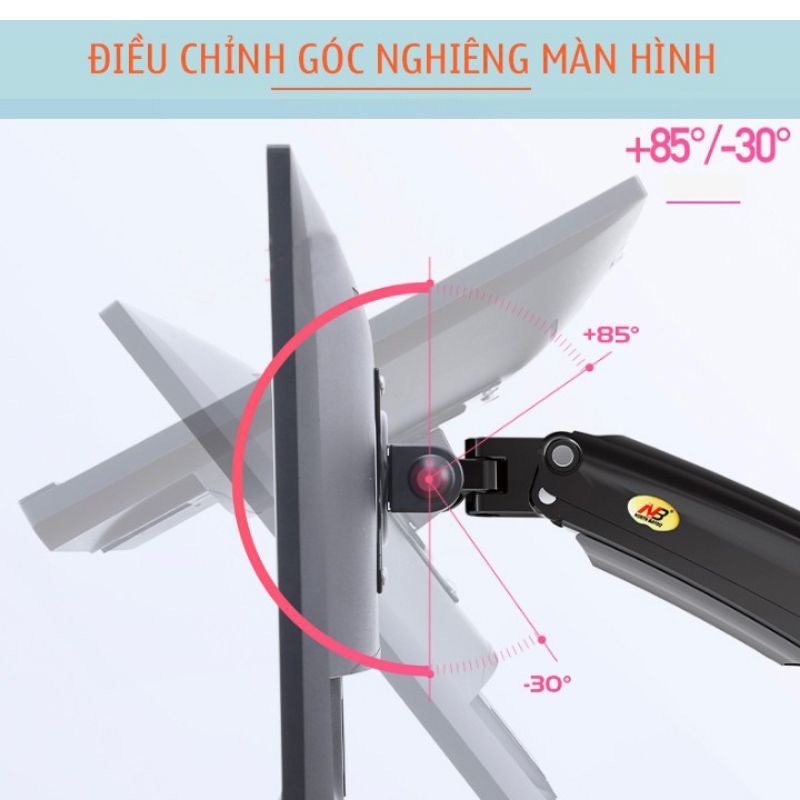 Giá Treo Hai Màn Hình NB F195A 22 - 32 Inch - Tay Treo Màn Hình Kép F195A Mới Nhất