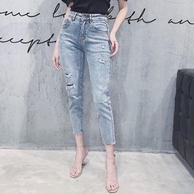 Baggy Jean Rách Xanh Bạc Big Size 55-90kg