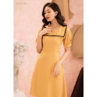 Đầm đăng ten đính ngọc GUMAC MS22017_VANG