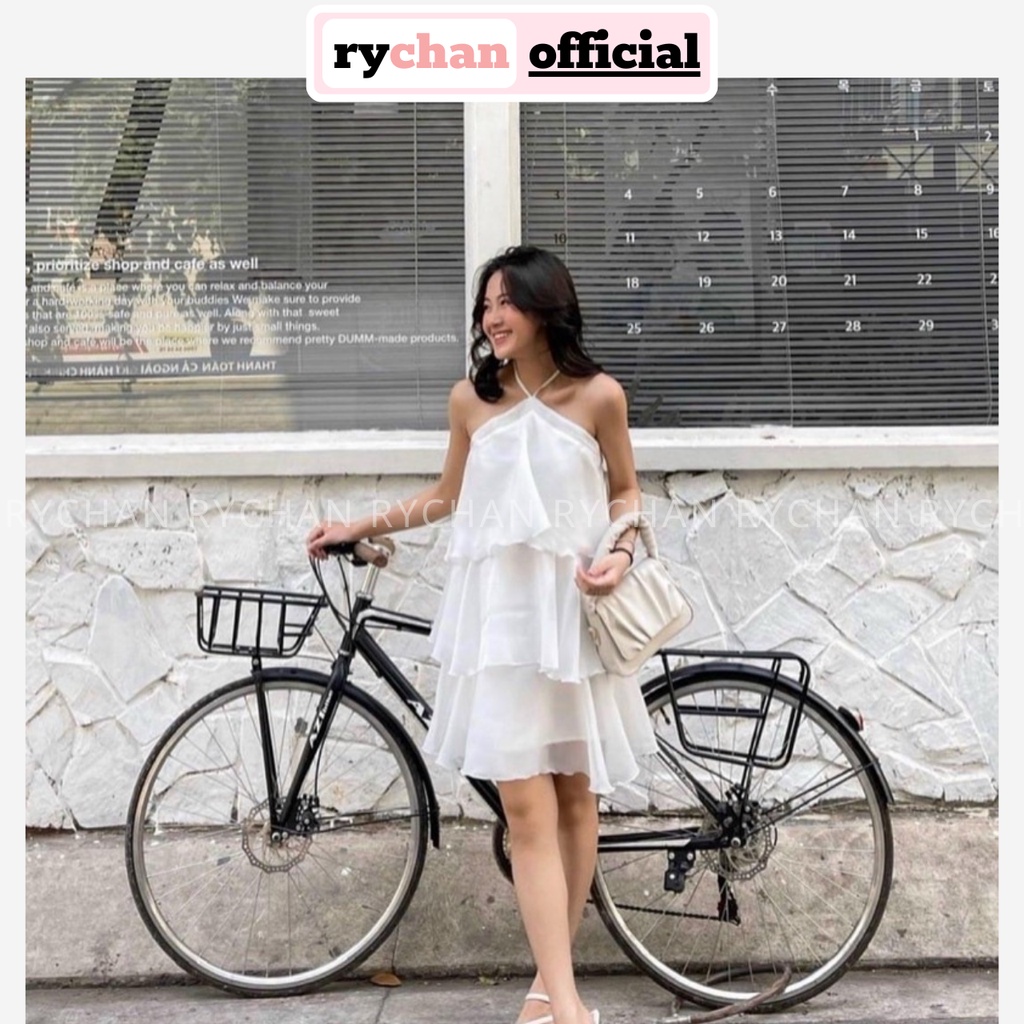 Đầm Váy Nữ Dạo Biển Form Ngắn Cổ Yếm 3 Tầng Sang Trọng Thanh Lịch Màu Trắng [ẢNH THẬT CUỐI] - DX9899