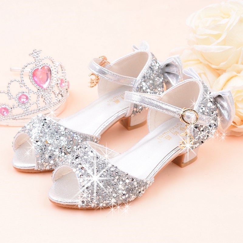 Xăng đan cao gót đế mềm thoáng khí thời trang mùa hè 2020 cho bé gái