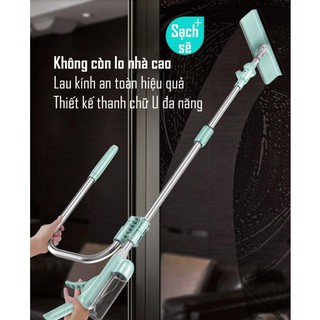 Cây lau rửa kính thông minh có bình xịt nhựa ABS