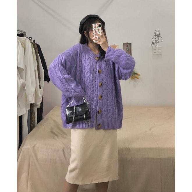 [2HAND] Cardigan Len Hàn Quốc