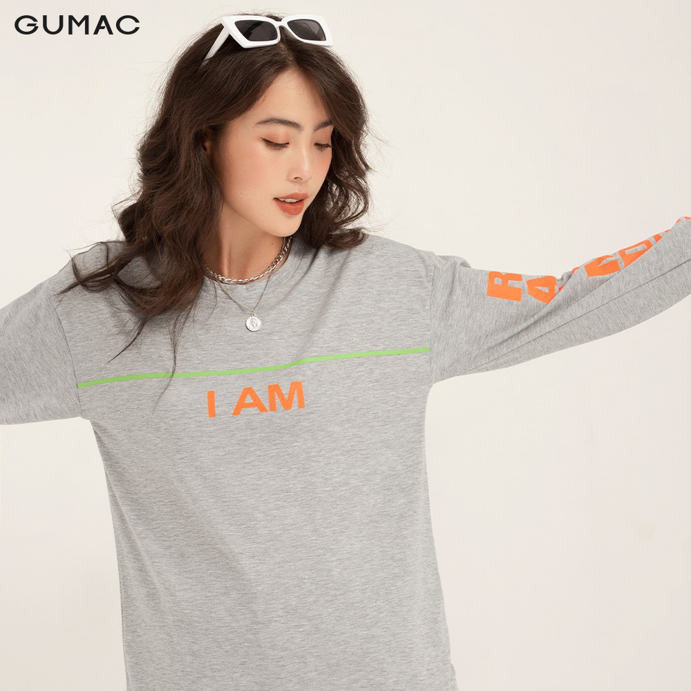 Áo thun nữ tay dài in chữ GUMAC phong cách Hàn Quốc, ATB163