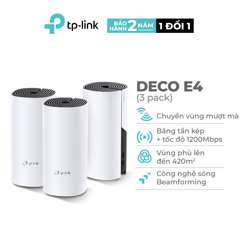 Wifi mesh Tp Link Deco E4 (3-pack),Mesh wifi cho gia đình AC1200,vds shop