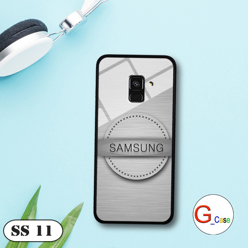 Ốp lưng Samsung A5 (2018)/A6 (2018)-lưng kính in logo hãng điện thoại