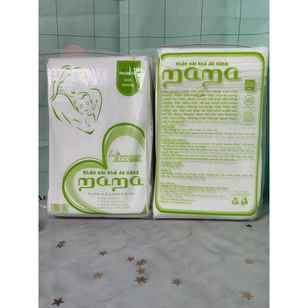 Khăn vải khô Mama Đa Năng Dùng Cho Trẻ Sơ Sinh và Người Lớn Có Da Nhạy Cảm - Chính Hãng