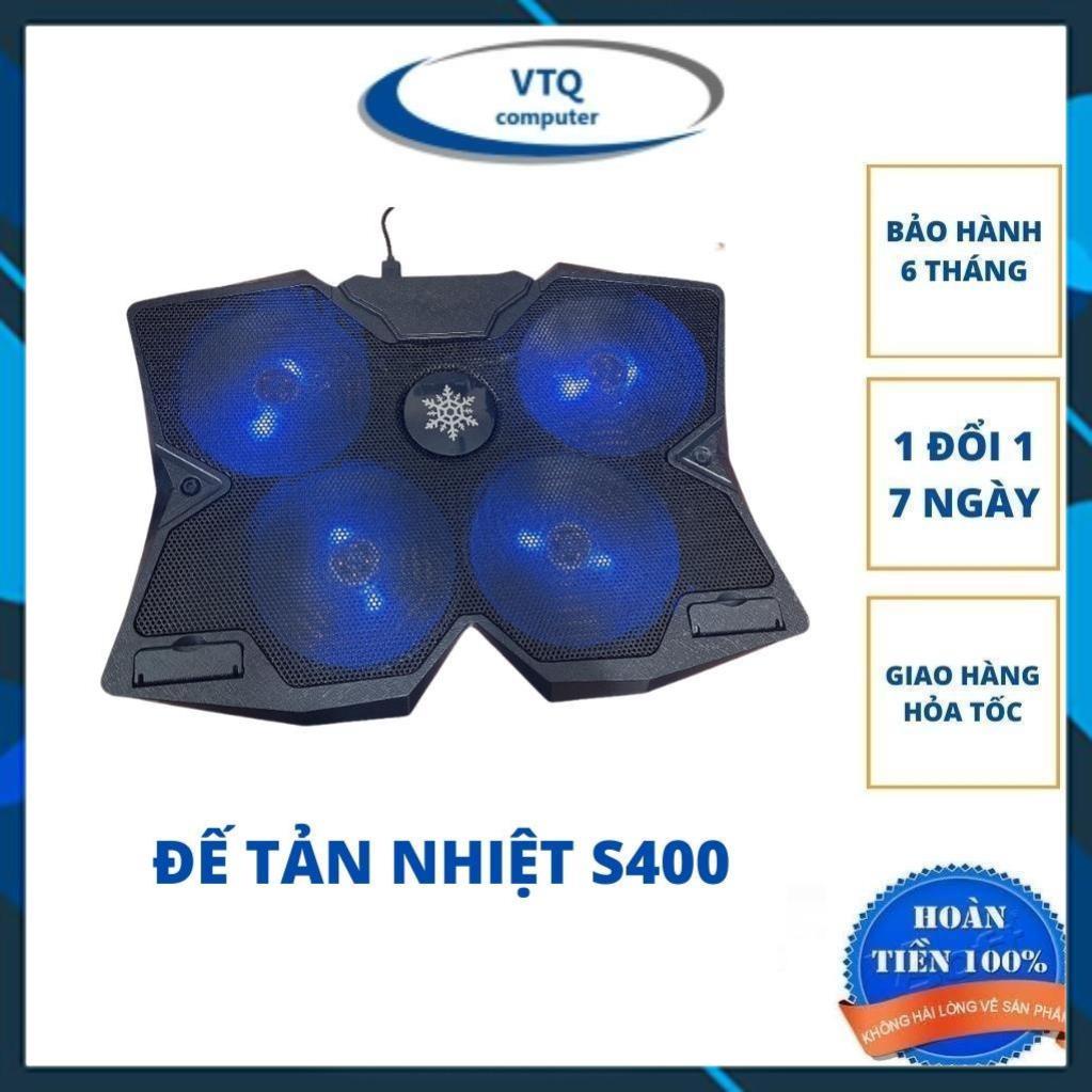 Đế Tản Nhiệt Laptop Cooling Pad S400 4 FAN  có led.Hàng khủng cho laptop gaming