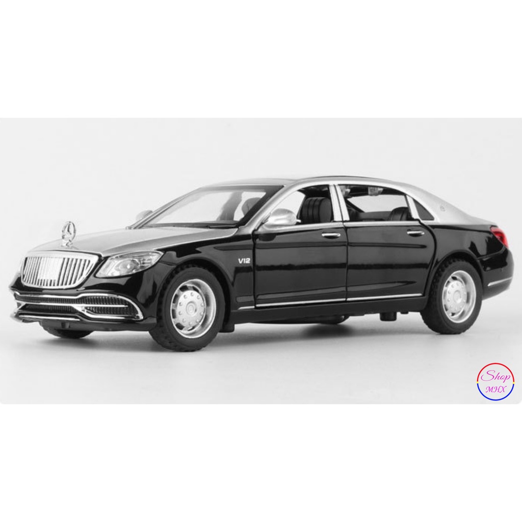 Xe mô hình bằng sắt Mercedes-Benz S650 Maybach TẶNG KÈM BIỂN SỐ kèm đế tỉ lệ 1:32 có 2 màu