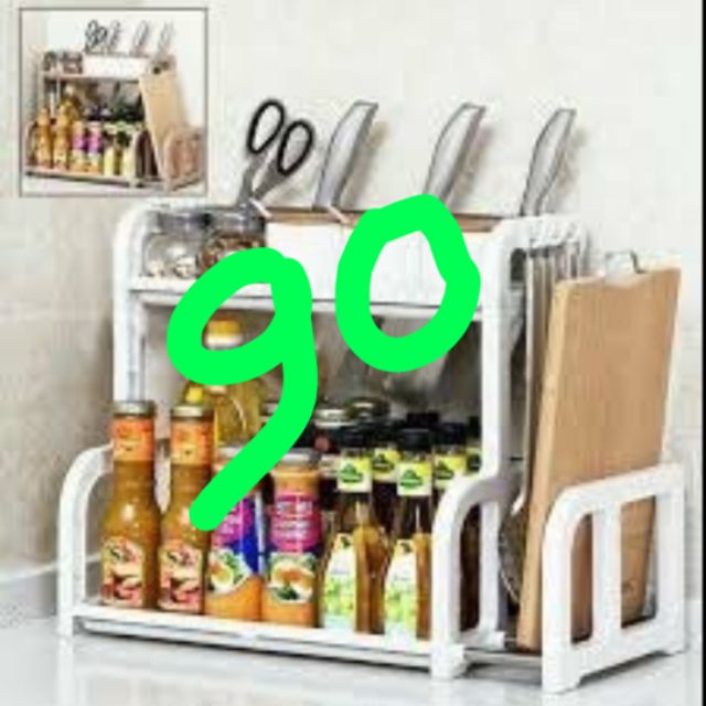Ke gia vi  nha bếp co chỗ đê thớt