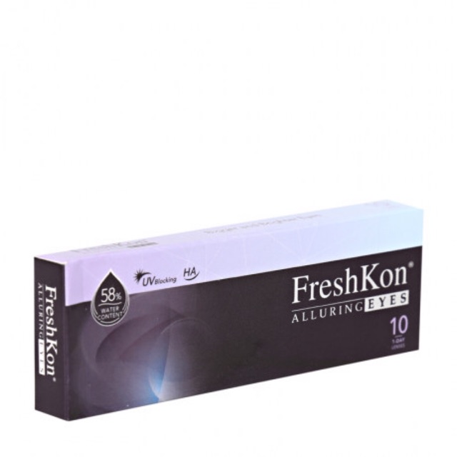 Kính áp tròng màu Mystical Black 1.00 độ - 10.000 độ dùng 1 ngày FreshKon Alluring (Hộp 10 miếng)