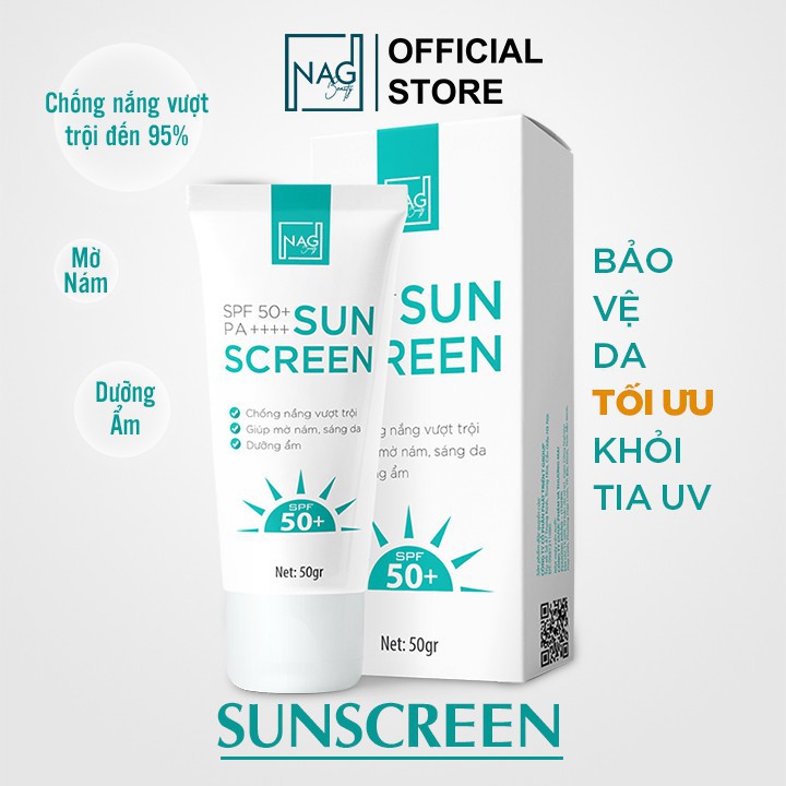 Kem chống nắng SUNSCREEN tính chất vật lý dưỡng trắng da cho cả da dầu mụn SPF50+ | BigBuy360 - bigbuy360.vn