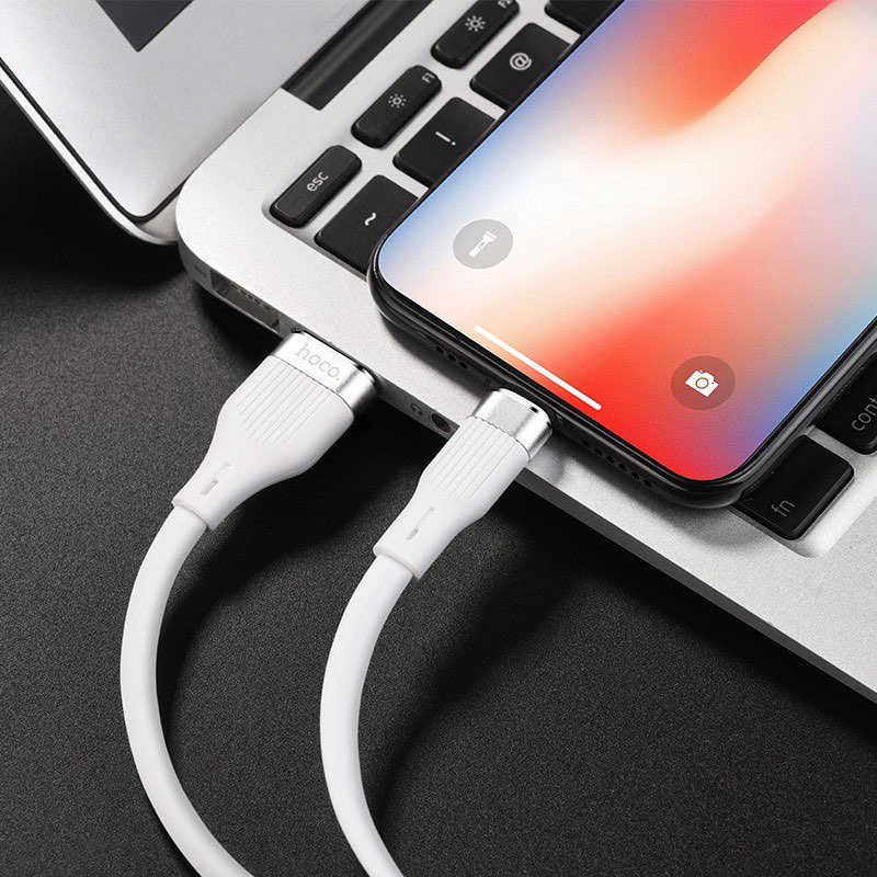 Cáp sạc nhanh Hoco U72 Silicon bền bỉ 2.4A cho iPhone, iPad, Android dây dài 1.2m - Chính hãng