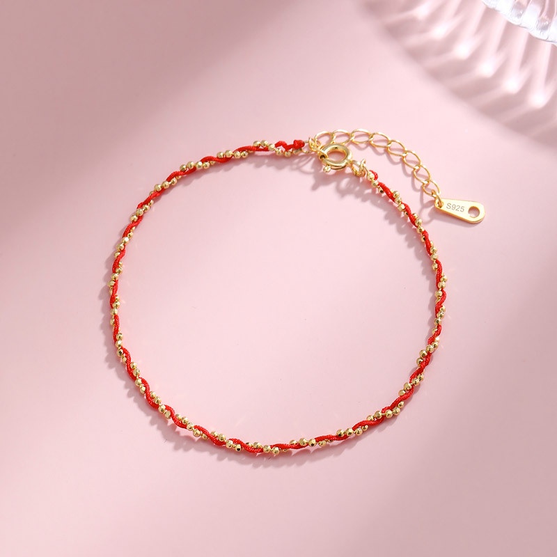 Vòng Tay Dây Bện Màu Đỏ Đen Thời Trang Cho Cặp Đôi