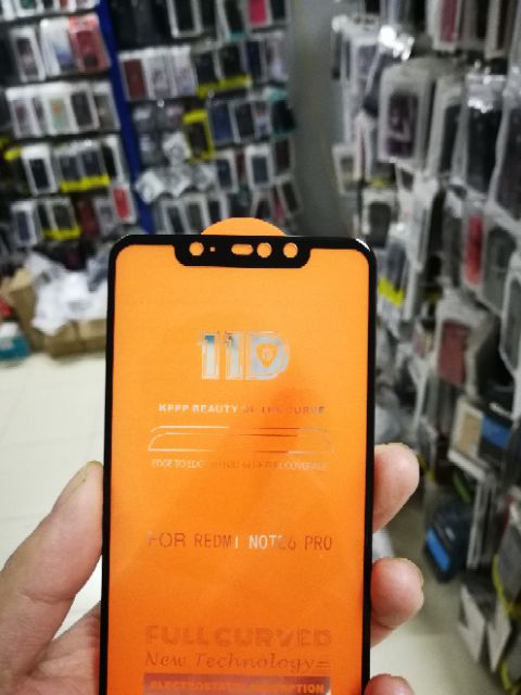 CƯỜNG LỰC 11D REDMI NOTE 6 PRO FREESHIP Từ 50k FULL MÀN FULL KEO VIỀN ĐEN ( TẶNG KEO MÉP GIẤY LẤY BỤI )