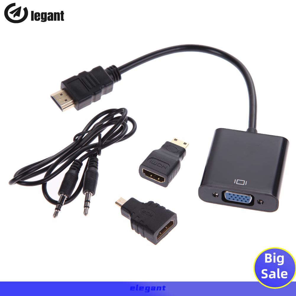 [NEW]1080P Micro HDMI / Mini HDMI / HDMI to VGA Converter Adapter with Audio