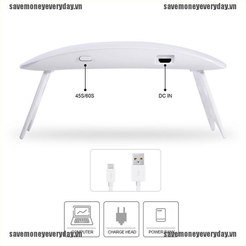 [Save] LED UV Nail Dryer Curing Lamp SUN mini 6W Light Portable Gel Based Polish dry [VN]