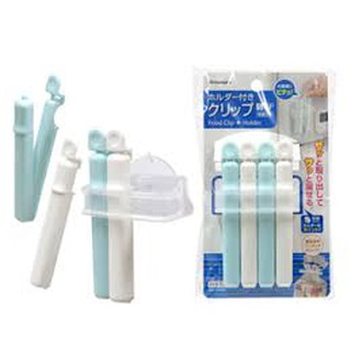 Set 4 kẹp miệng túi cỡ S (kèm giá đựng) (Hàng Nhật nội địa)