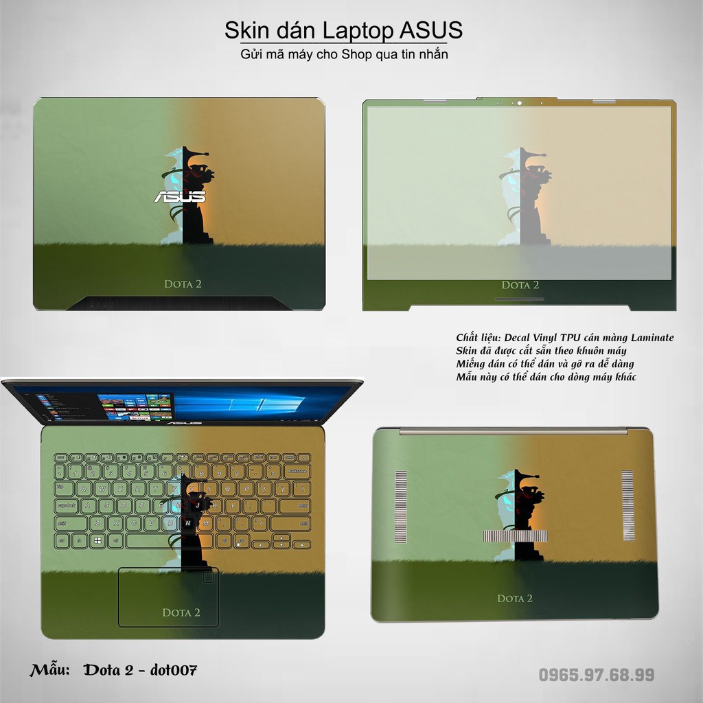 Skin dán Laptop Asus in hình Dota 2 _nhiều mẫu 2 (inbox mã máy cho Shop)