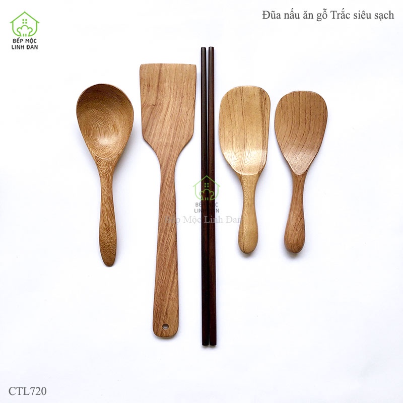 Đũa Xào Nấu Gỗ Trắc Việt Nam HAHANCO  Hàng Đẹp Siêu Sạch_01 Đôi 35cm